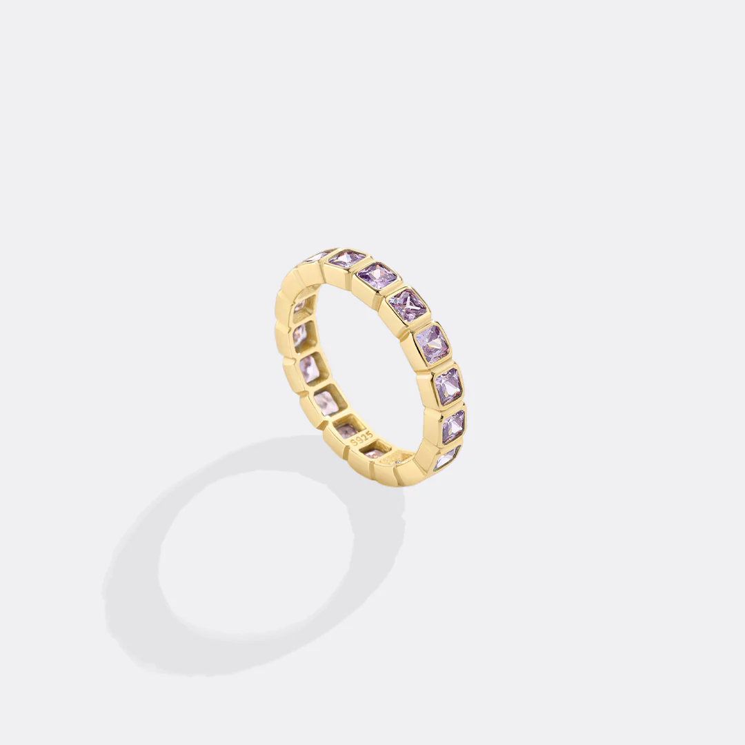 Emerald Cut Birthstone Eternity Ring - Image 12