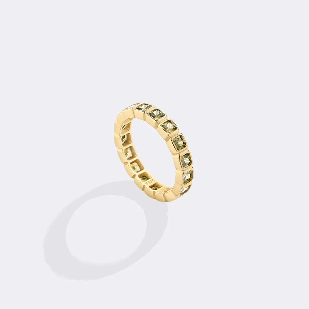 Emerald Cut Birthstone Eternity Ring - Image 14