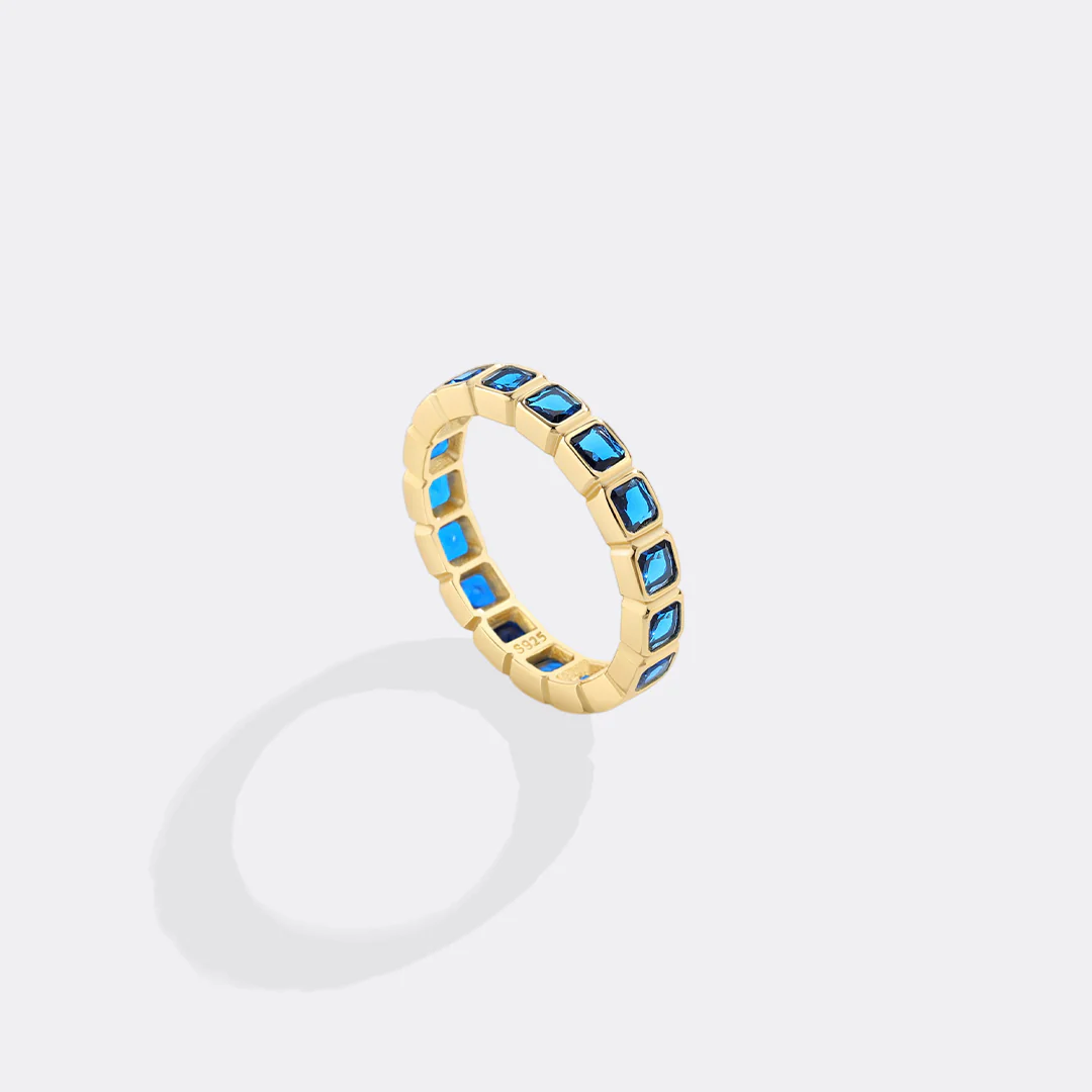 Emerald Cut Birthstone Eternity Ring - Image 16