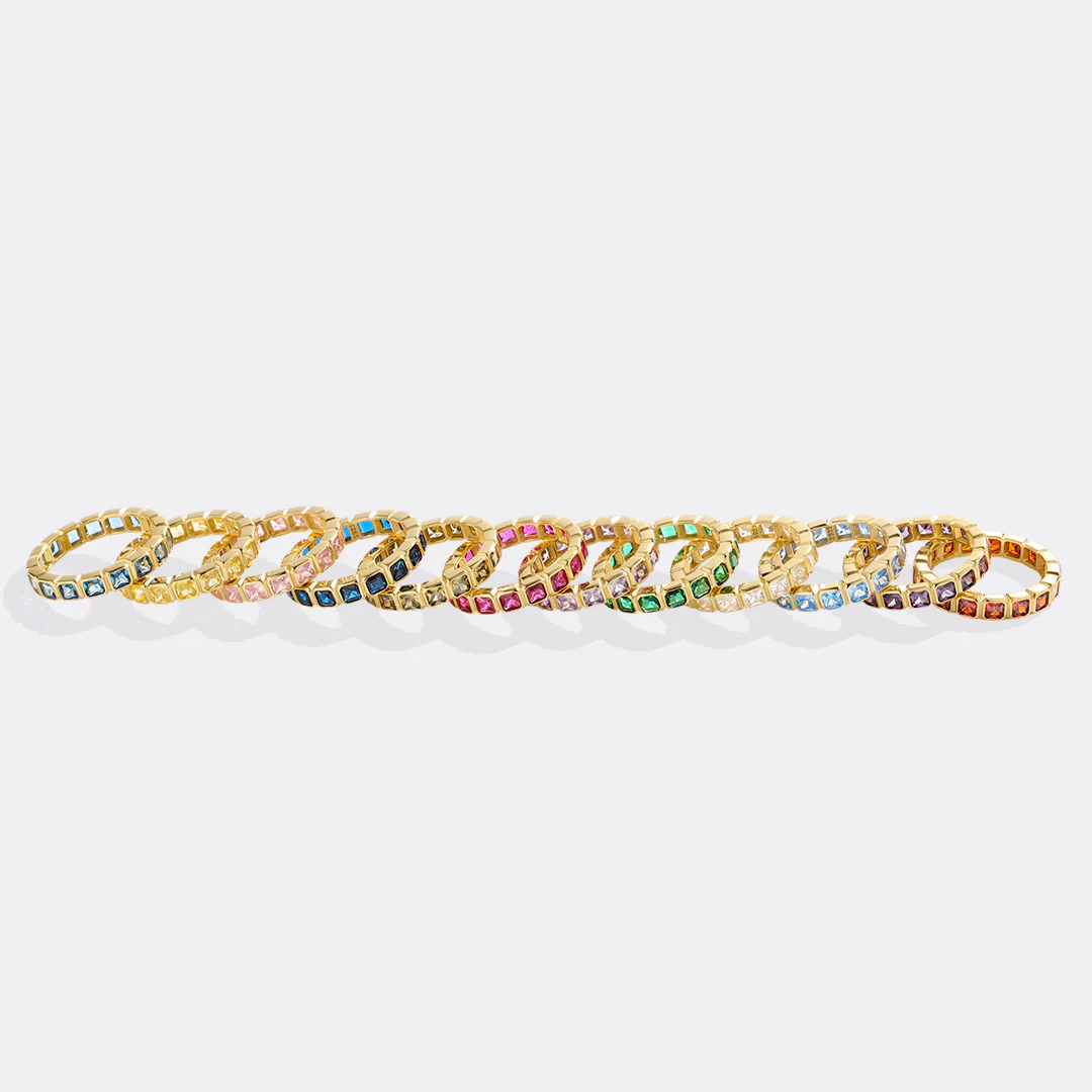 Emerald Cut Birthstone Eternity Ring - Image 20