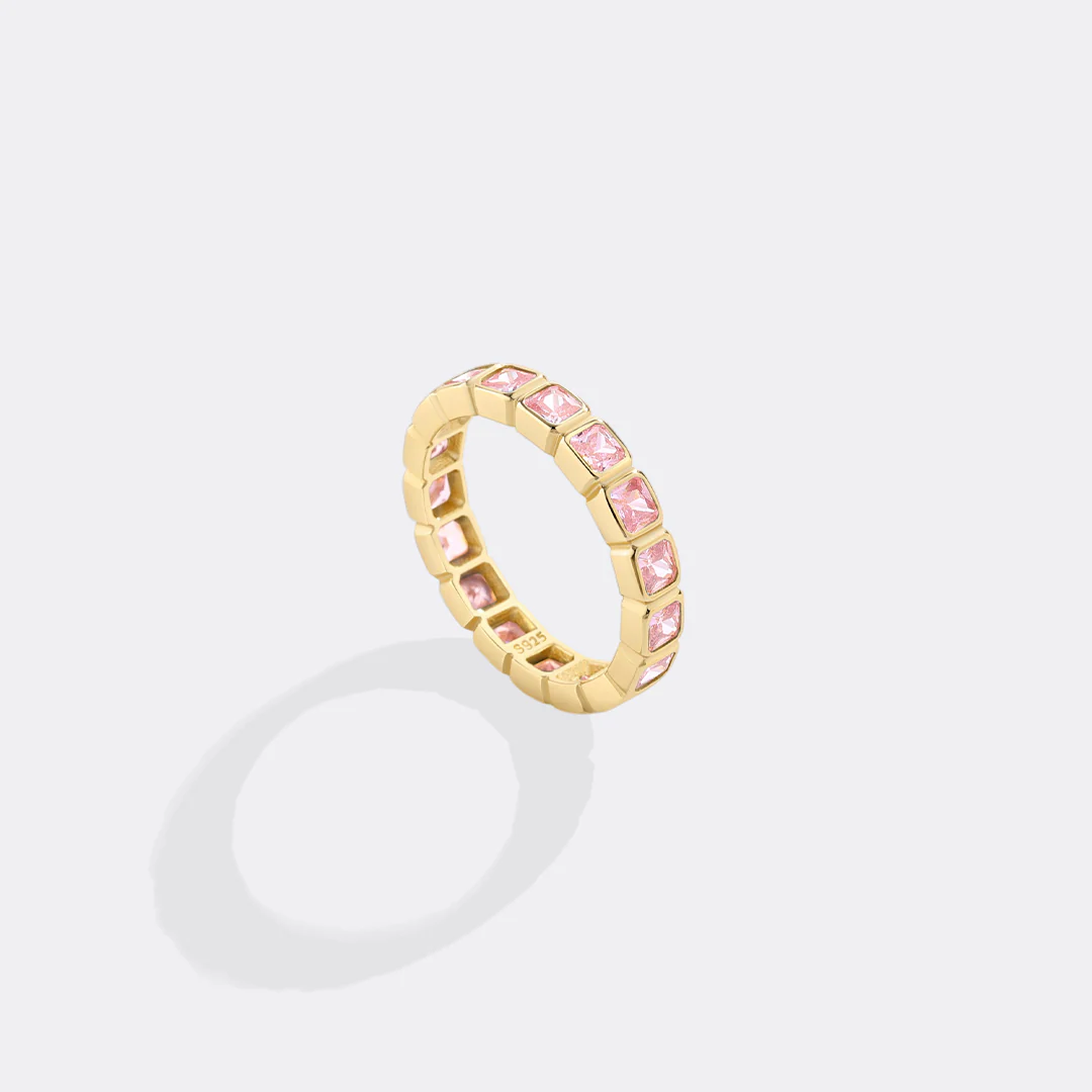 Emerald Cut Birthstone Eternity Ring - Image 21