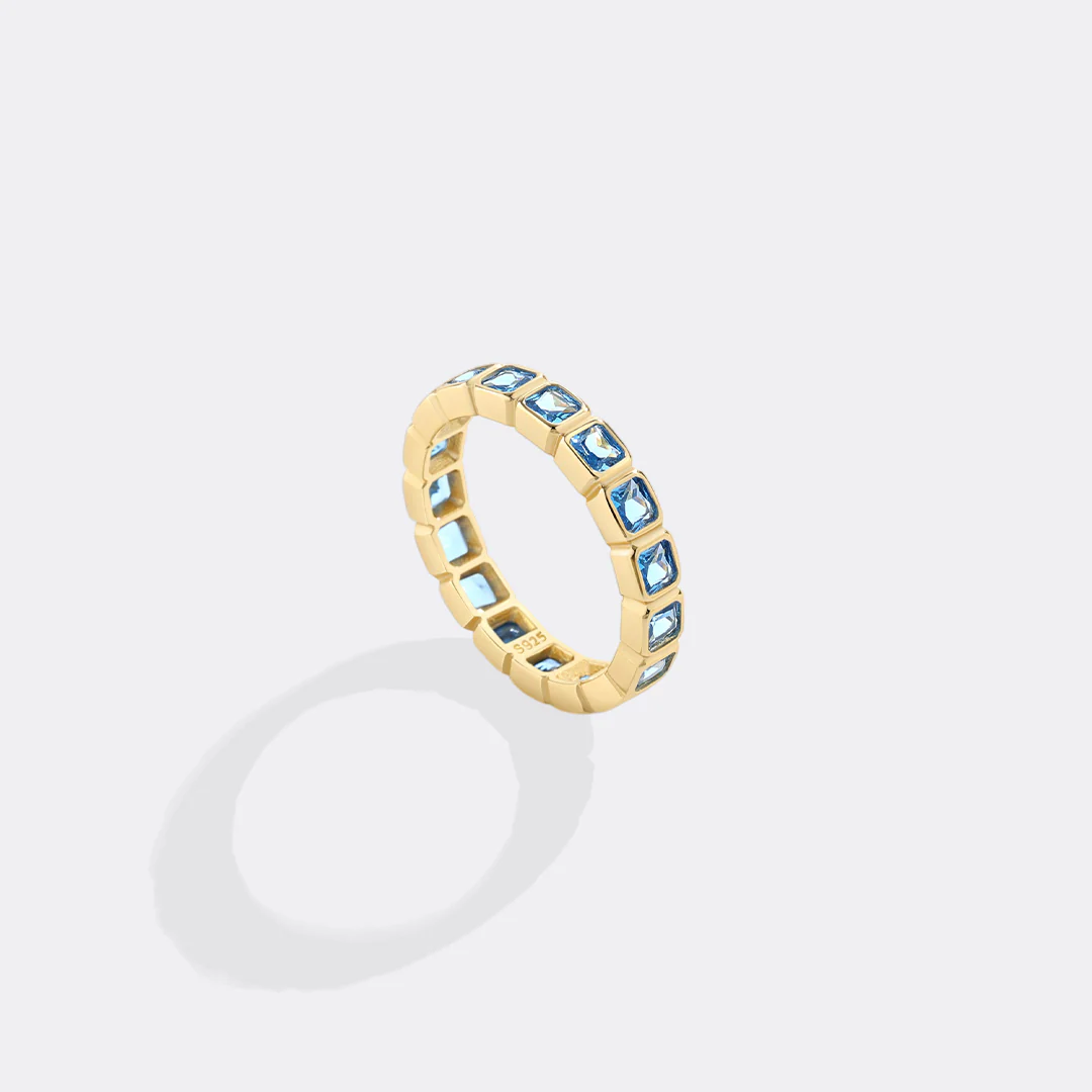 Emerald Cut Birthstone Eternity Ring - Image 23