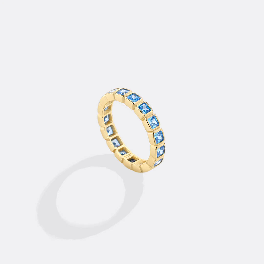 Emerald Cut Birthstone Eternity Ring - Image 9