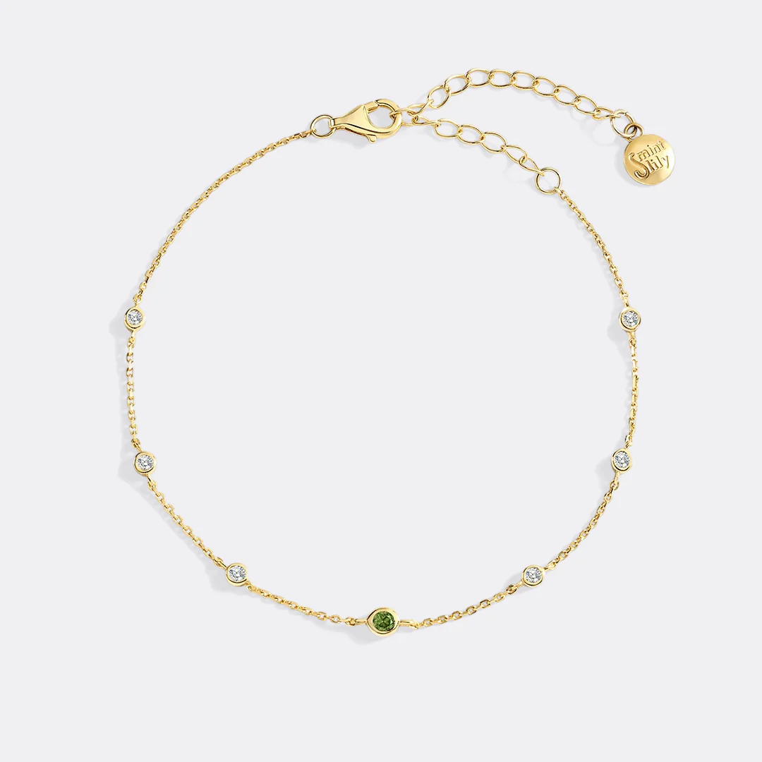 August Birthstone Station Bracelet - Image 3