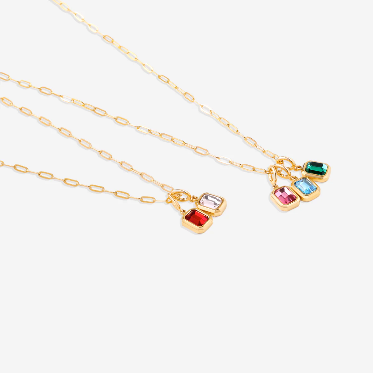 Baguette Birthstone Charm Necklace - Image 10