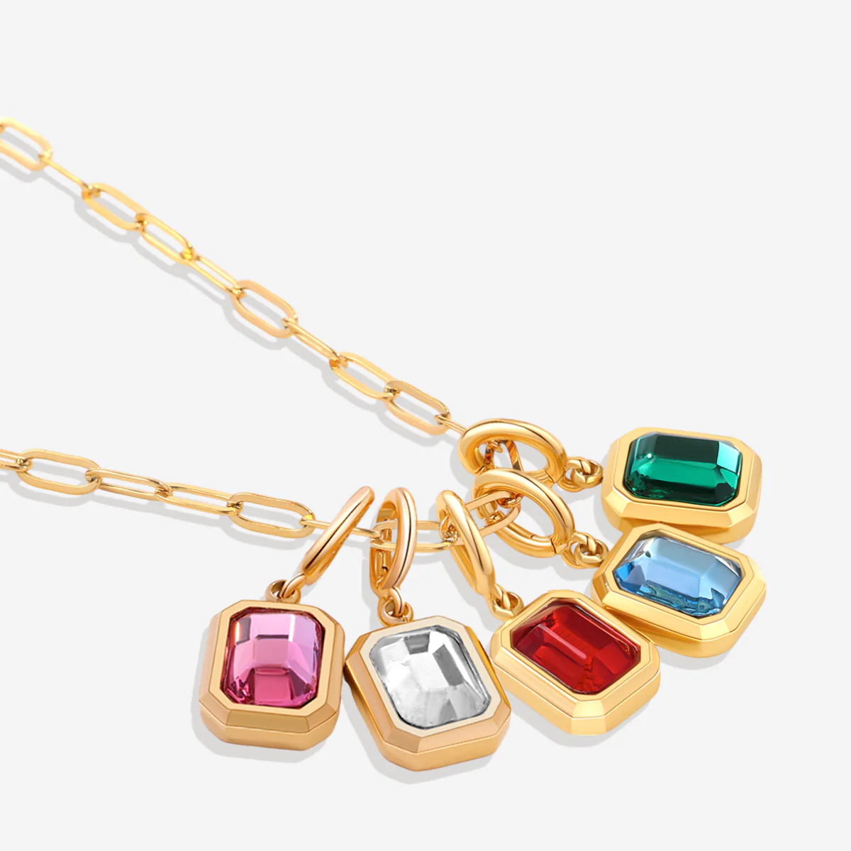 Baguette Birthstone Charm Necklace - Image 15