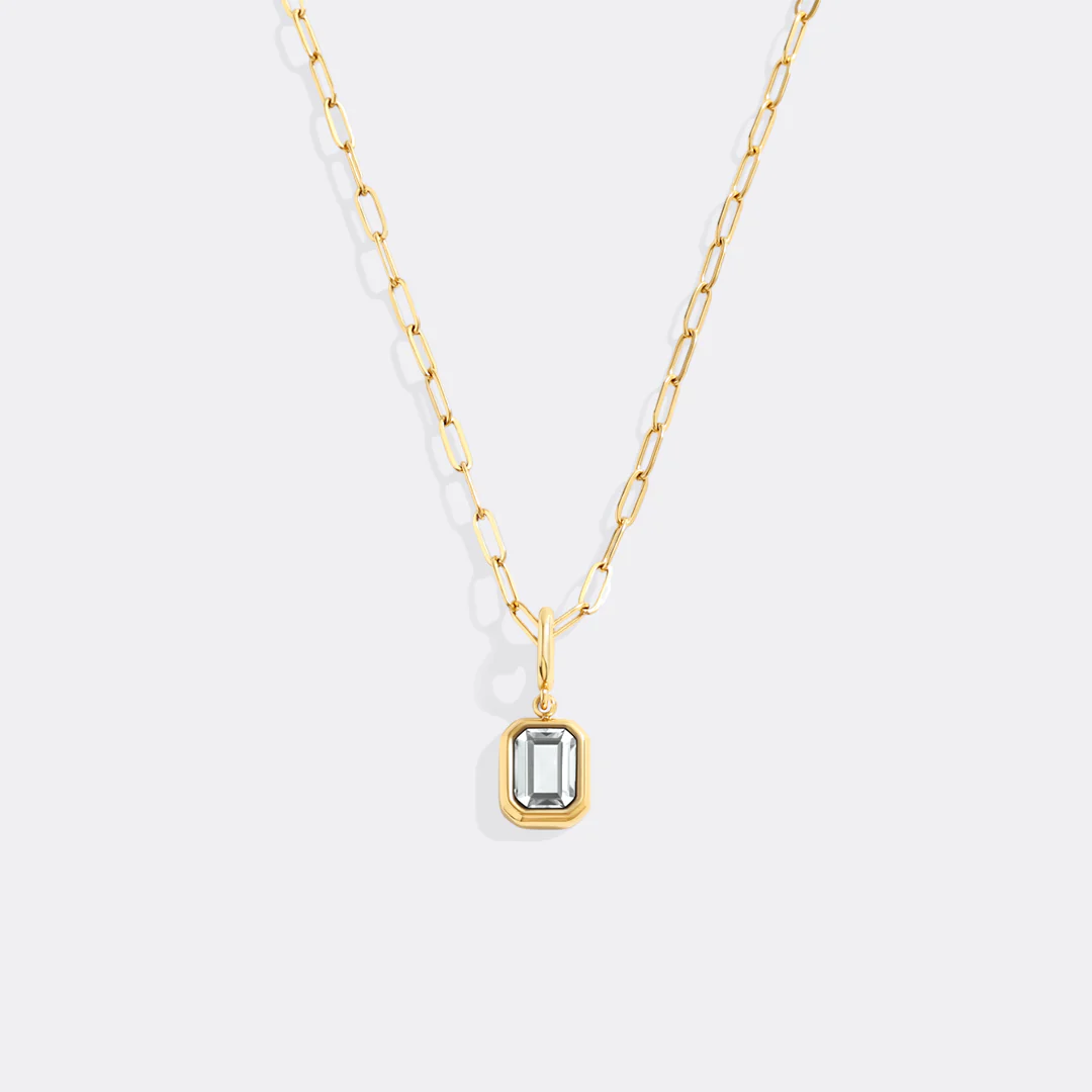 Baguette Birthstone Charm Necklace - Image 25