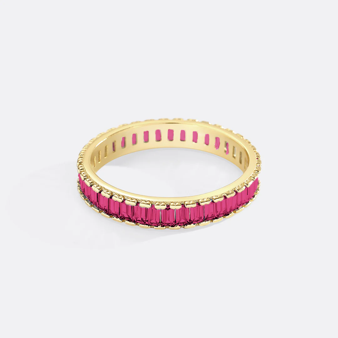 Baguette Birthstone Eternity Band - Image 12