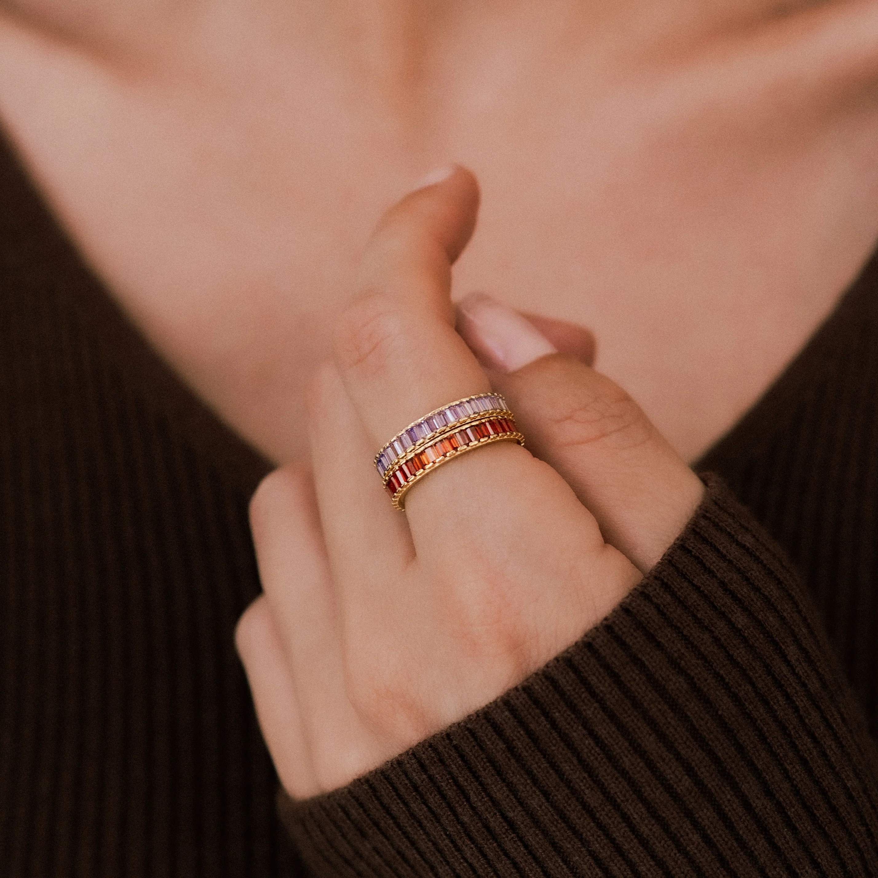 Baguette Birthstone Eternity Band - Image 34