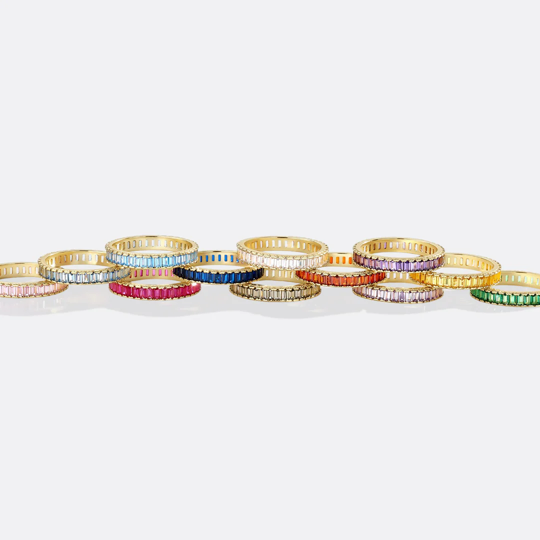 Baguette Birthstone Eternity Band - Image 5
