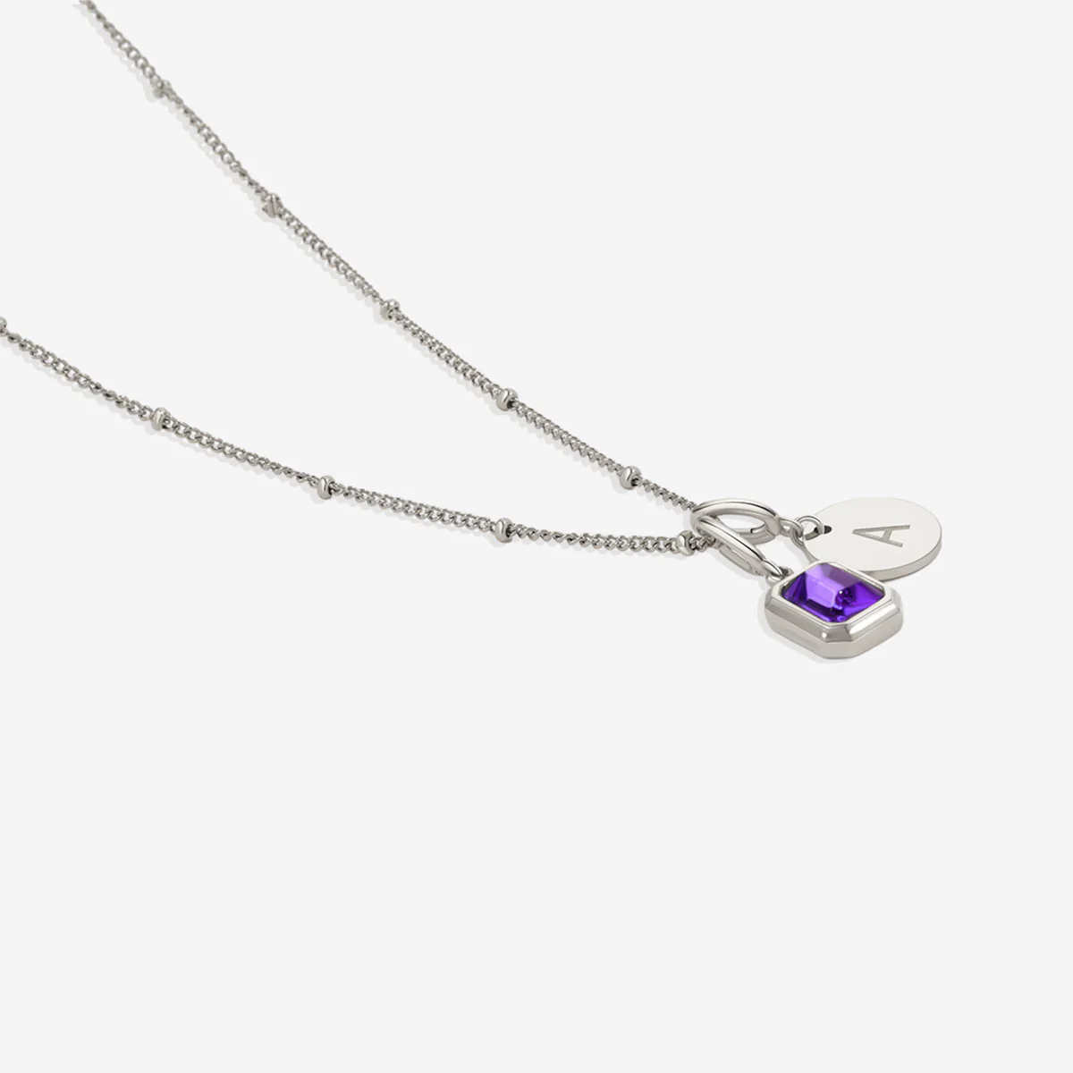 Baguette Birthstone & Initial Necklace - Image 13