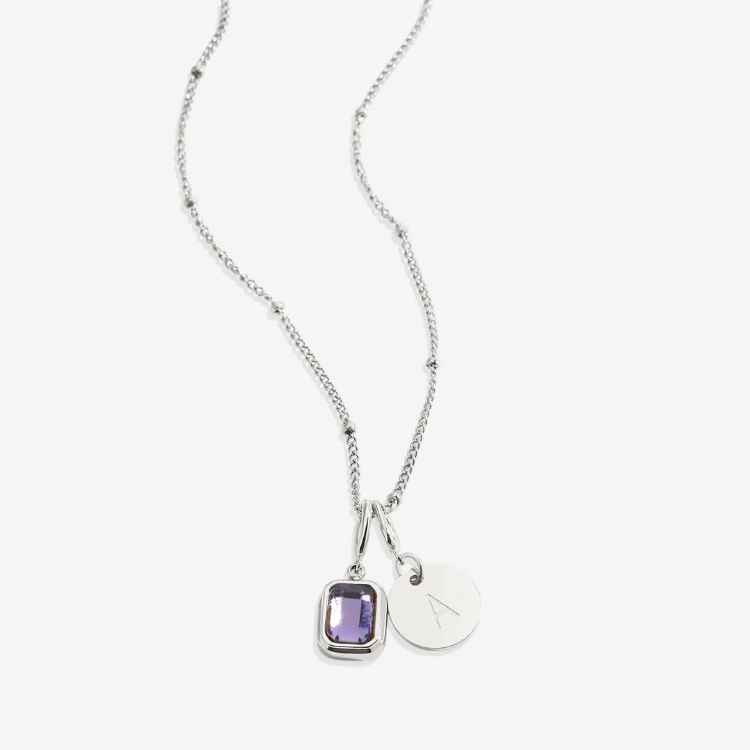 Baguette Birthstone & Initial Necklace - Image 148