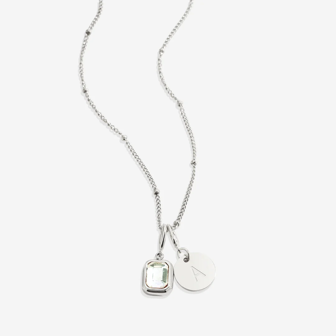 Baguette Birthstone & Initial Necklace - Image 150