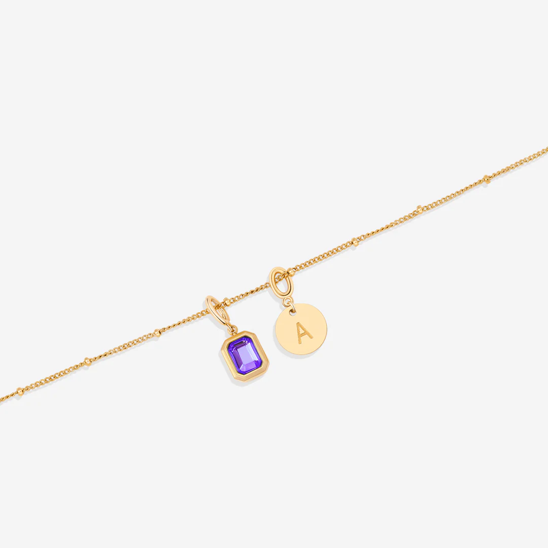 Baguette Birthstone & Initial Necklace - Image 18