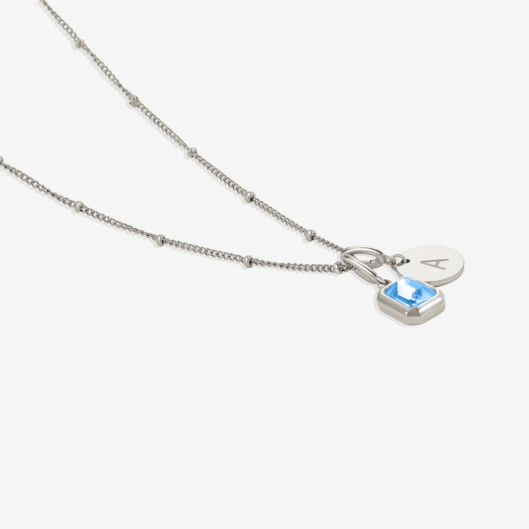 Baguette Birthstone & Initial Necklace - Image 23