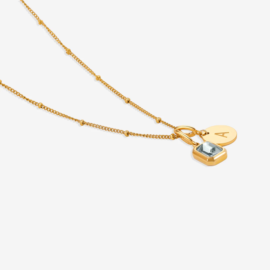 Baguette Birthstone & Initial Necklace - Image 52
