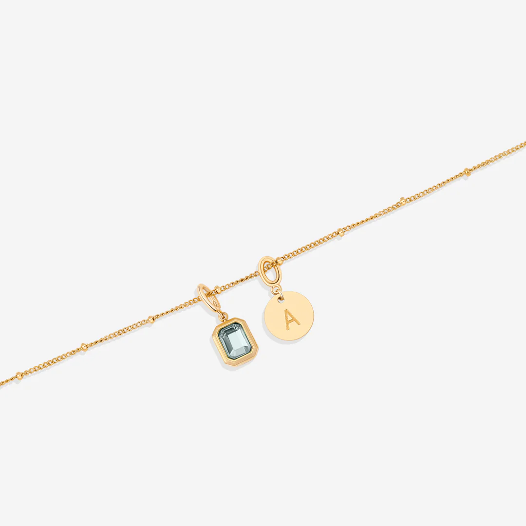 Baguette Birthstone & Initial Necklace - Image 54