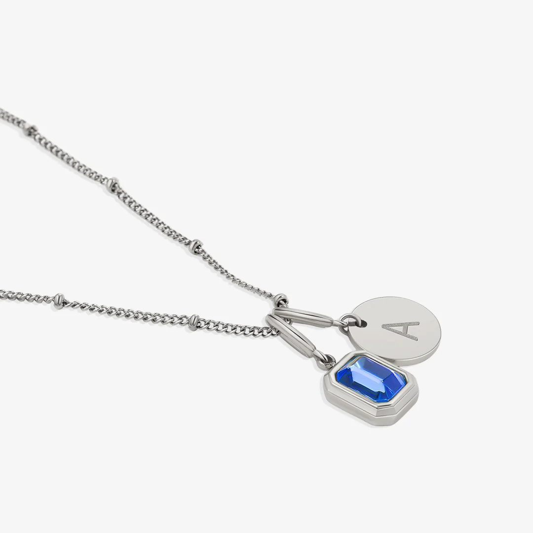 Baguette Birthstone & Initial Necklace - Image 81
