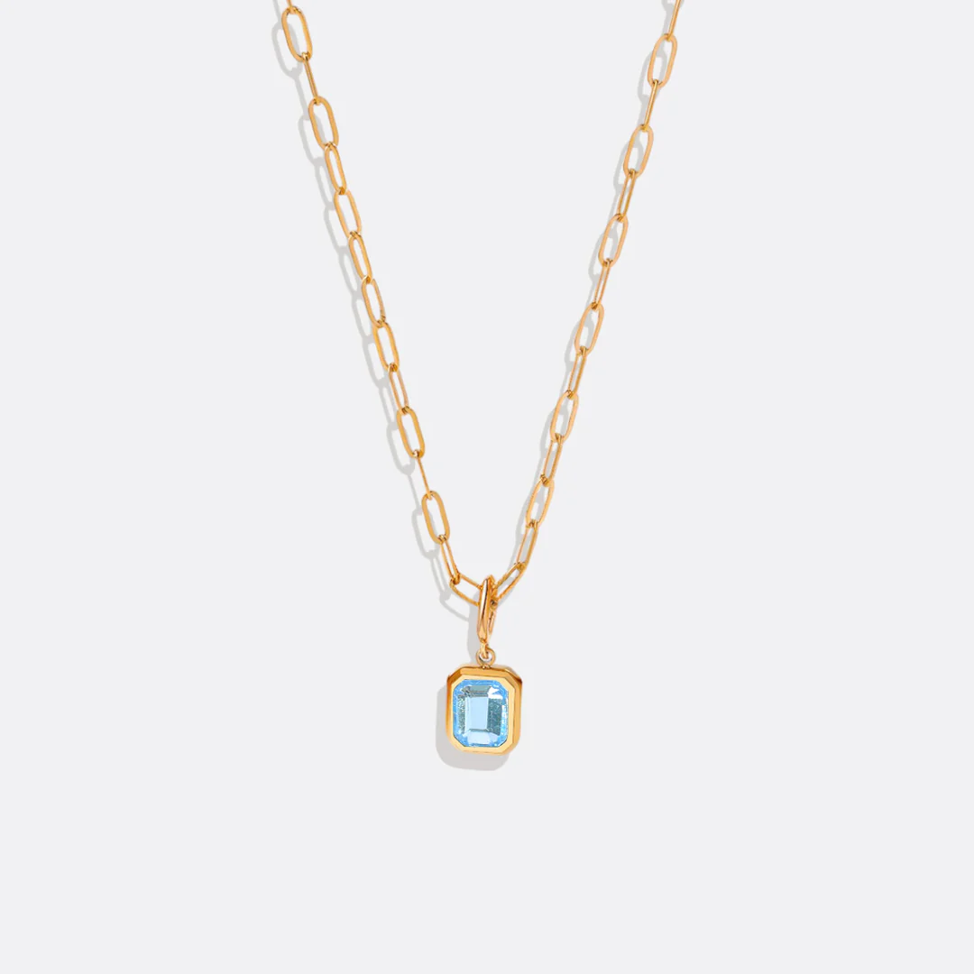 Baguette Birthstone Necklace - Image 11