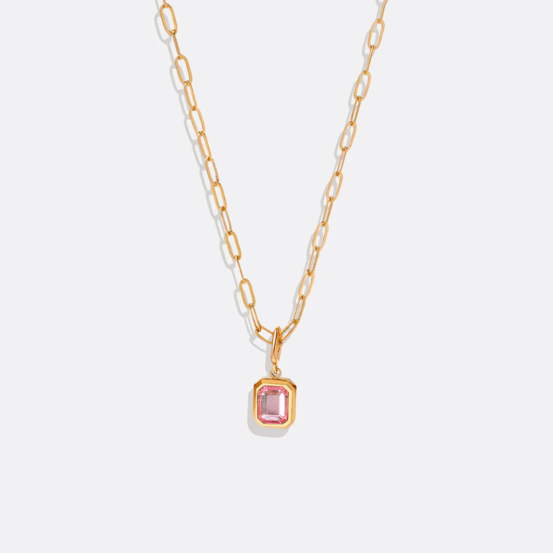 Baguette Birthstone Necklace - Image 14