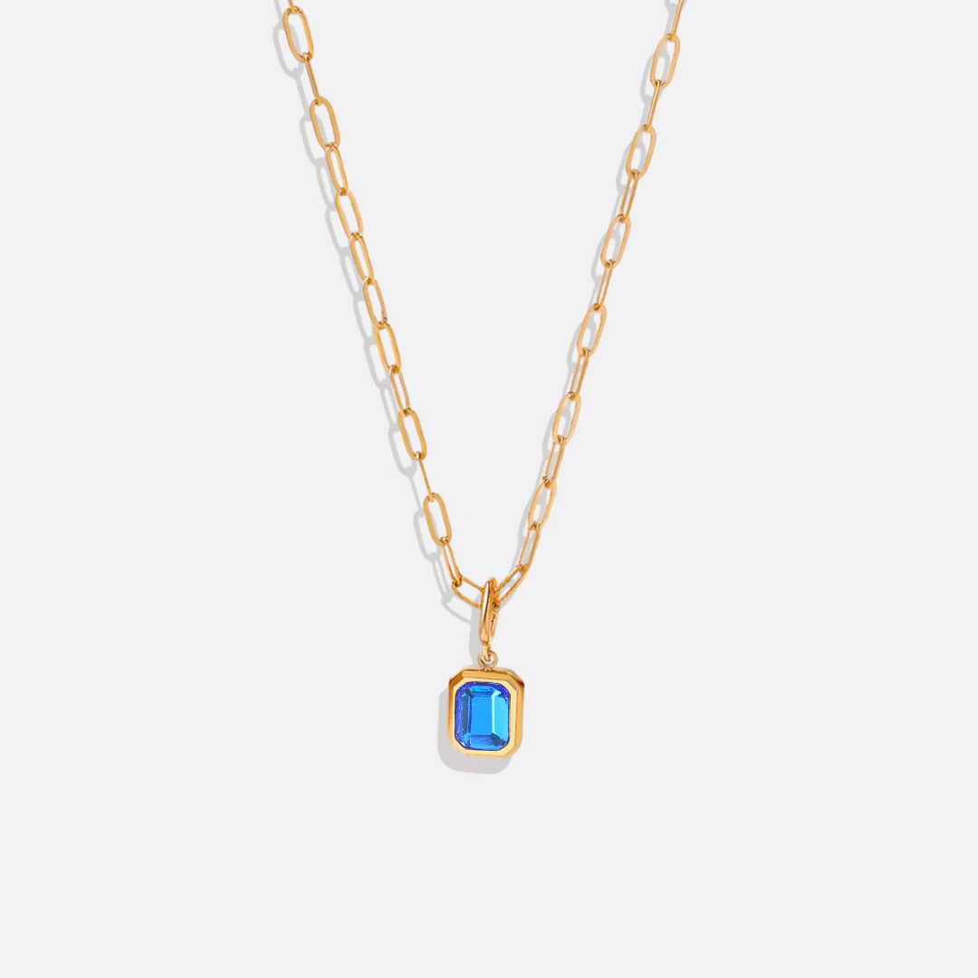 Baguette Birthstone Necklace - Image 15