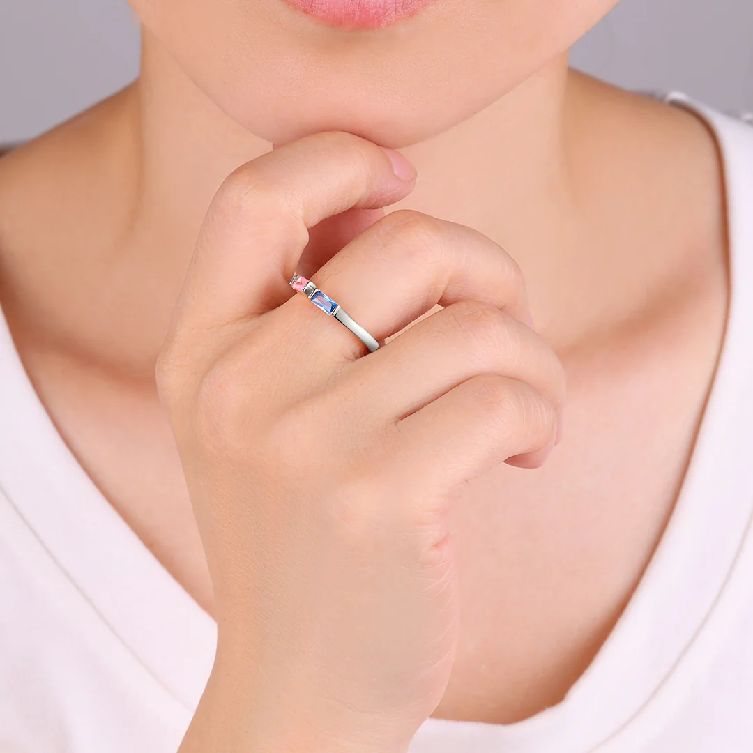 Adjustable Double Birthstone Ring - Image 15
