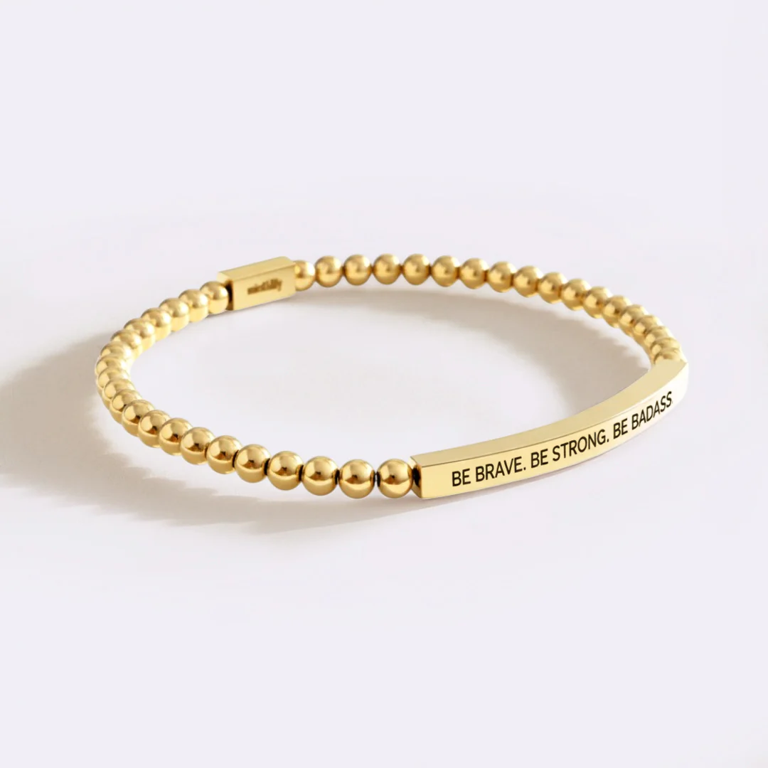 Be Brave. Be Strong. Be Badass Beaded Inspire Bracelet - Image 13
