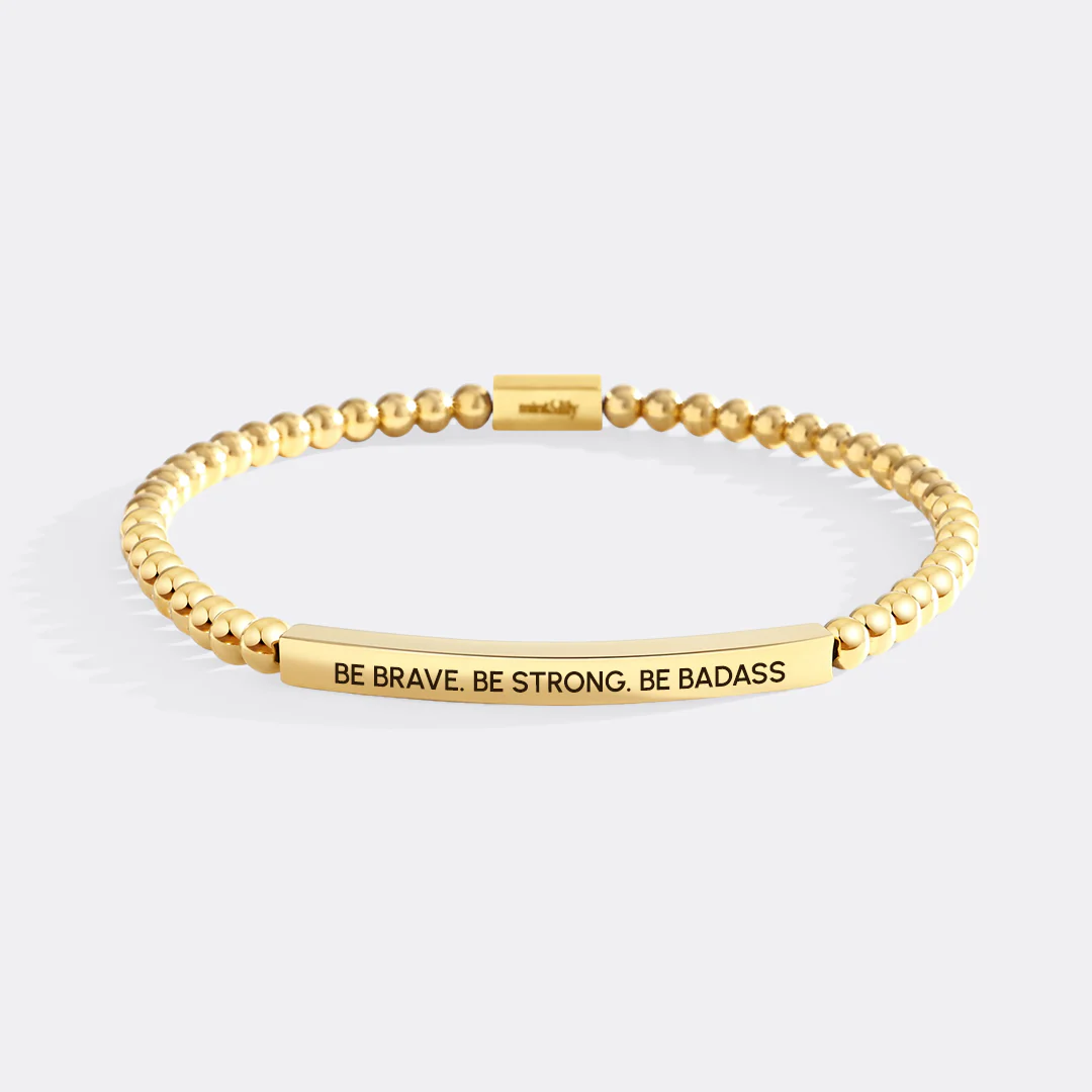 Be Brave. Be Strong. Be Badass Beaded Inspire Bracelet - Image 2