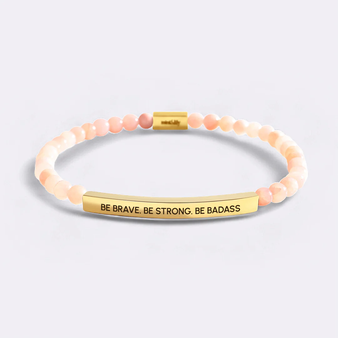 Be Brave. Be Strong. Be Badass Beaded Inspire Bracelet - Image 3