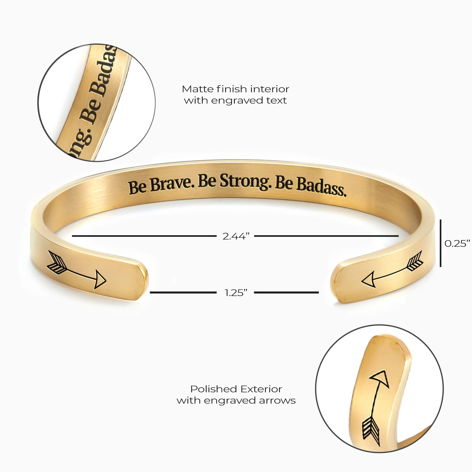Be Brave. Be Strong. Be Badass. Cuff Bracelet - Image 27