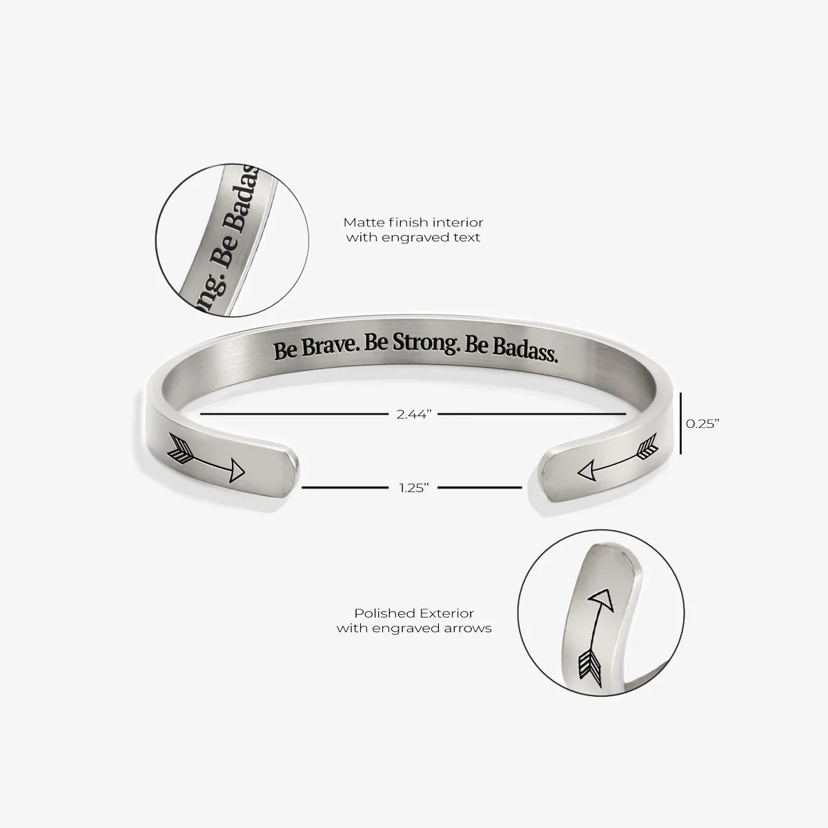 Be Brave. Be Strong. Be Badass. Cuff Bracelet - Image 38