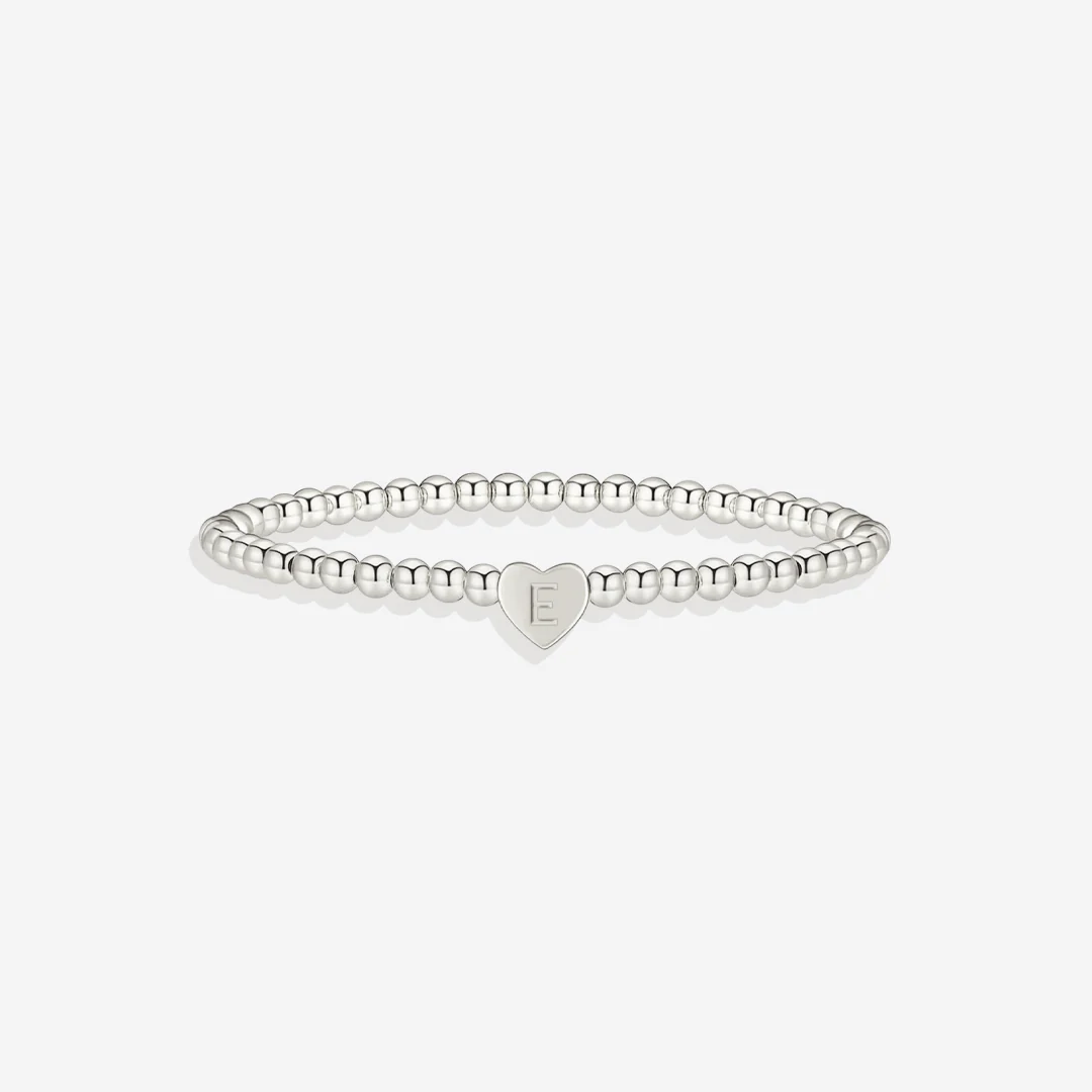 Gold Beaded Bracelet with Heart Initial - Image 43