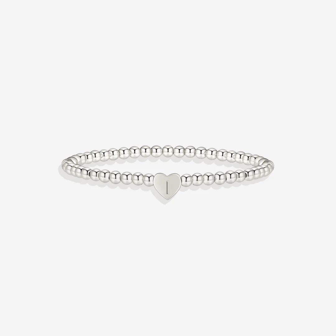 Gold Beaded Bracelet with Heart Initial - Image 47