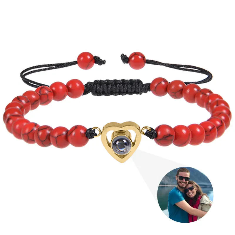 Beaded Heart Photo Bracelet - Image 21