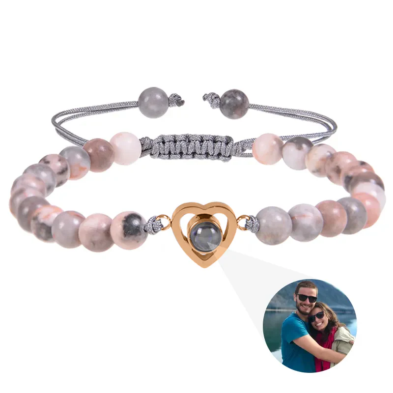 Beaded Heart Photo Bracelet - Image 30