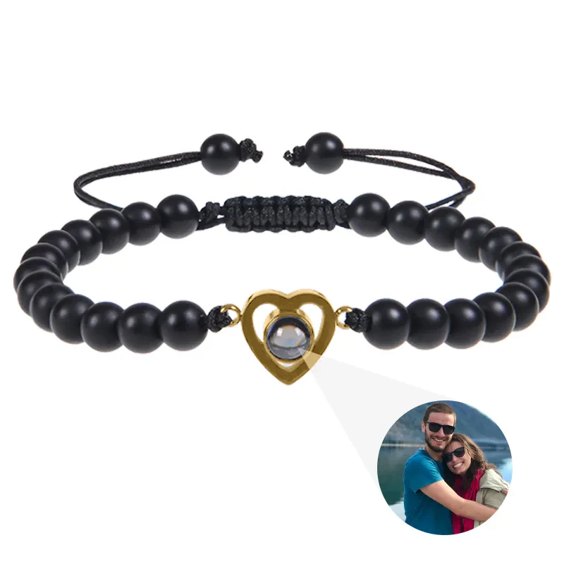Beaded Heart Photo Bracelet - Image 5