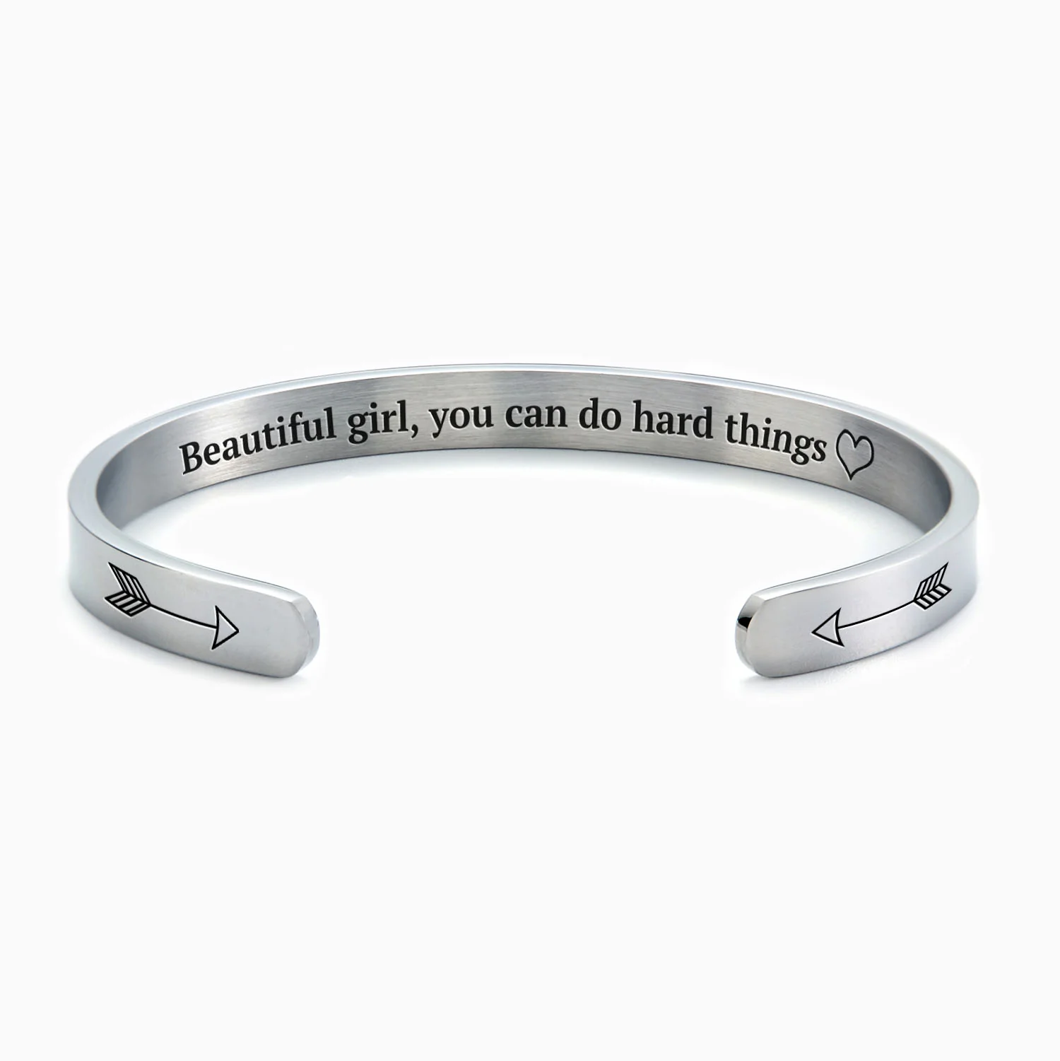 Beautiful Girl You Can Do Hard Things Cuff Bracelet - Image 22