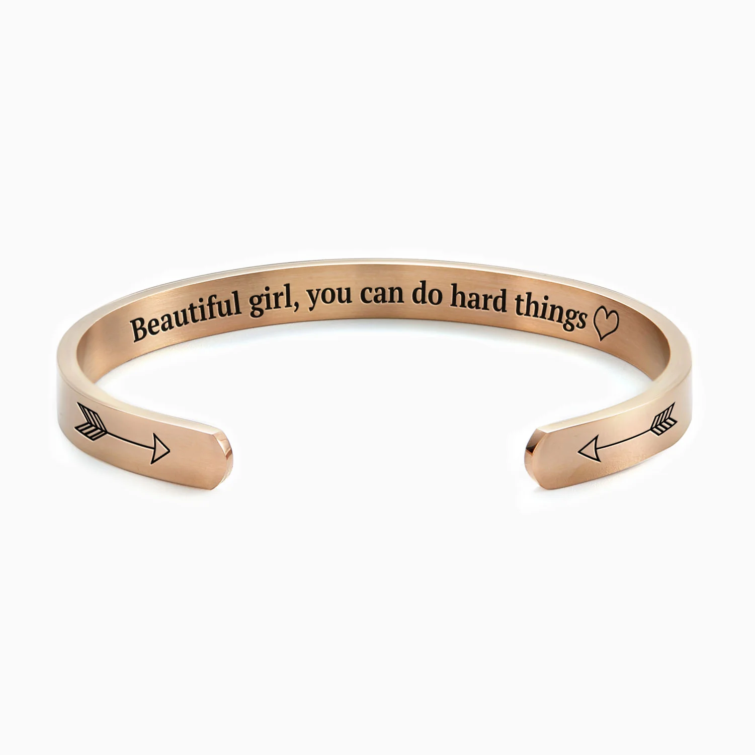 Beautiful Girl You Can Do Hard Things Cuff Bracelet - Image 26