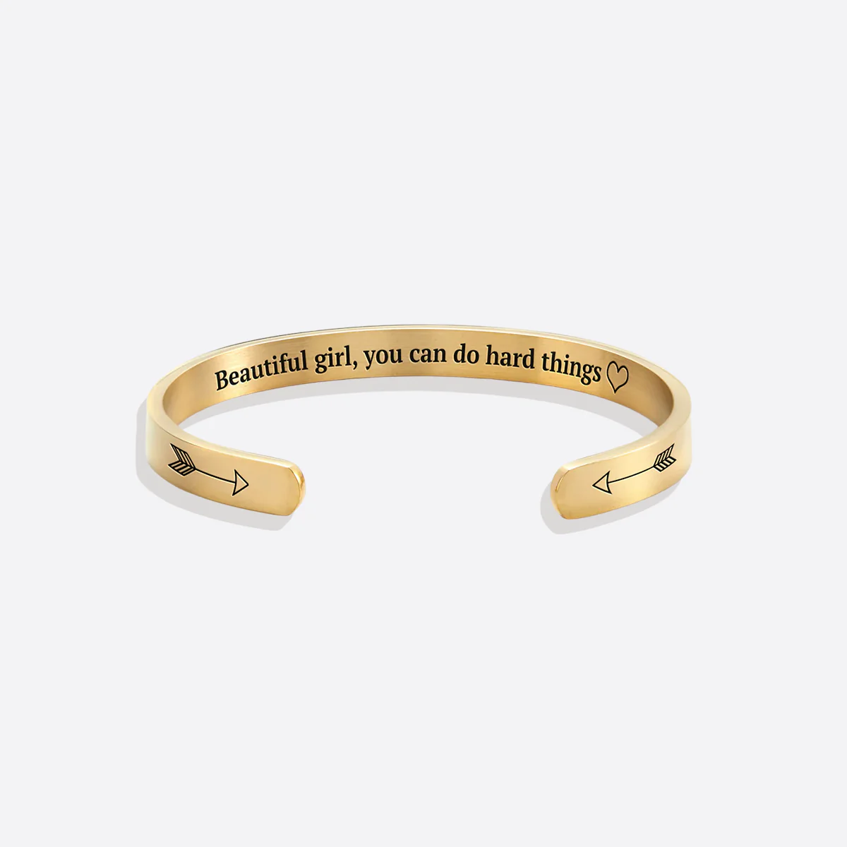 Beautiful Girl You Can Do Hard Things Cuff Bracelet - Image 43