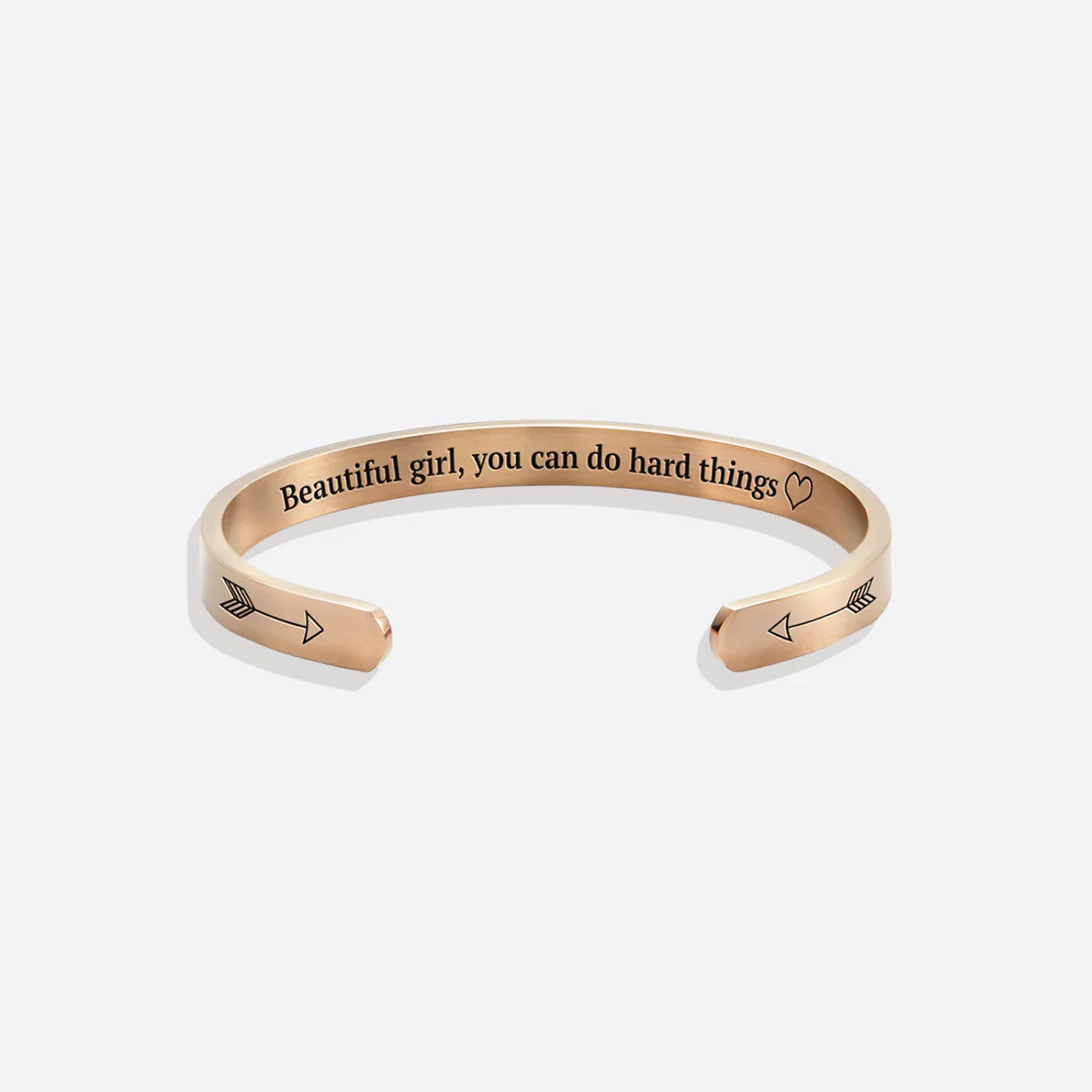 Beautiful Girl You Can Do Hard Things Cuff Bracelet - Image 44