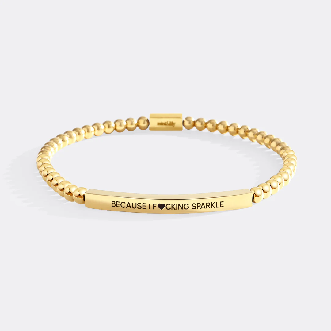 Because I F♥cking Sparkle Beaded Inspire Bracelet - Image 2