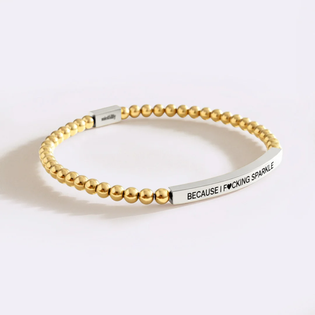 Because I F♥cking Sparkle Beaded Inspire Bracelet - Image 7