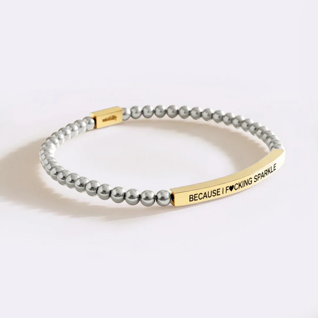 Because I F♥cking Sparkle Beaded Inspire Bracelet - Image 8