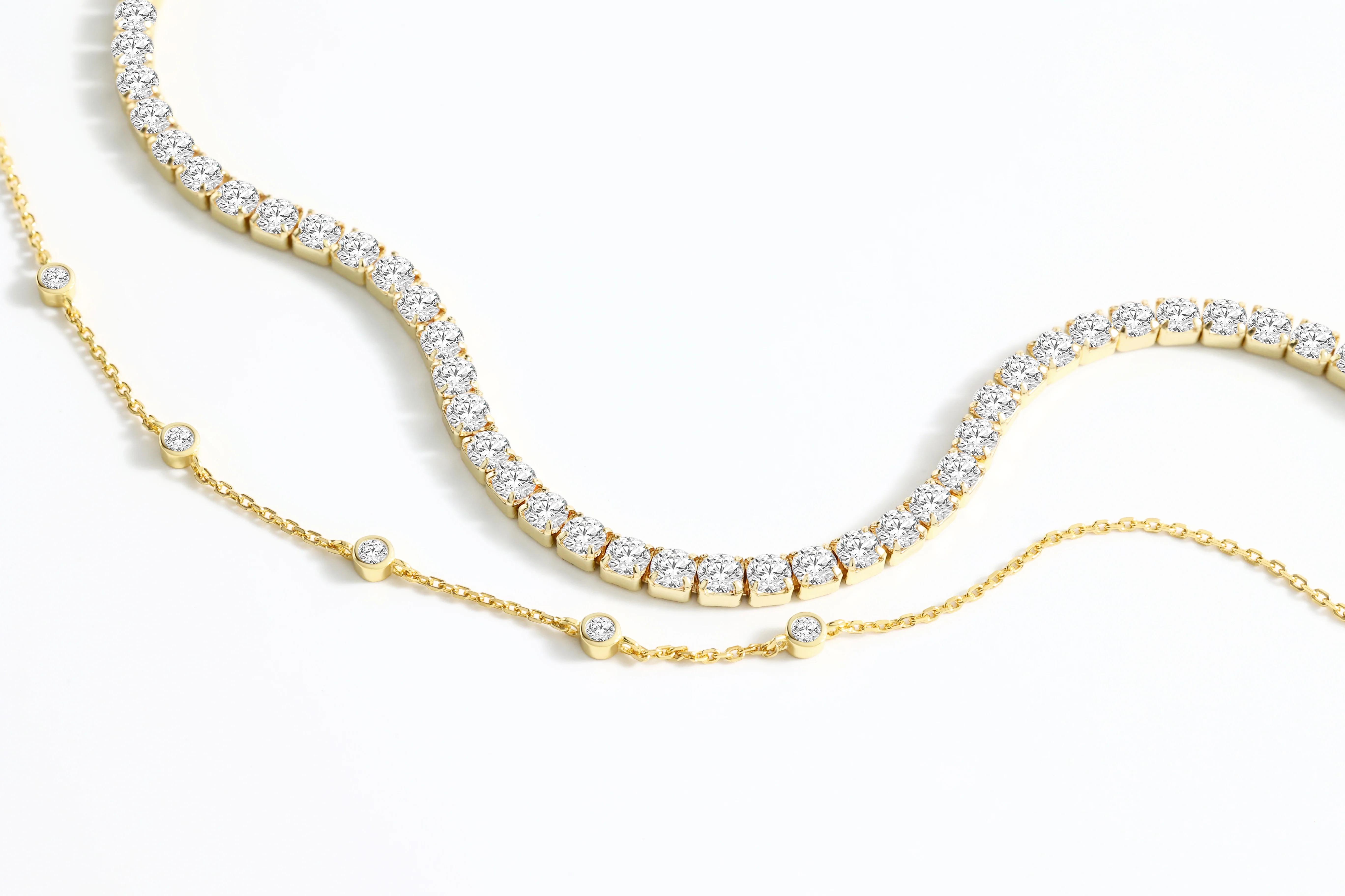 Bezel Set Bracelet and Tennis Bracelet Bundle - Image 5