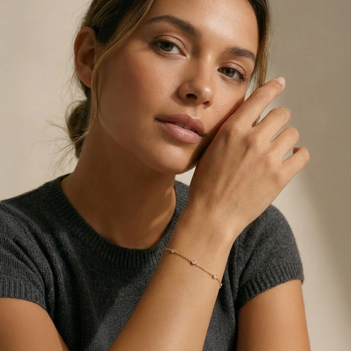Bezel Set Diamond Bracelet - Image 8