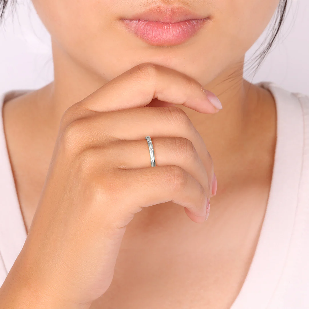 Bezel-Set Tiny Stacking Ring - Image 15