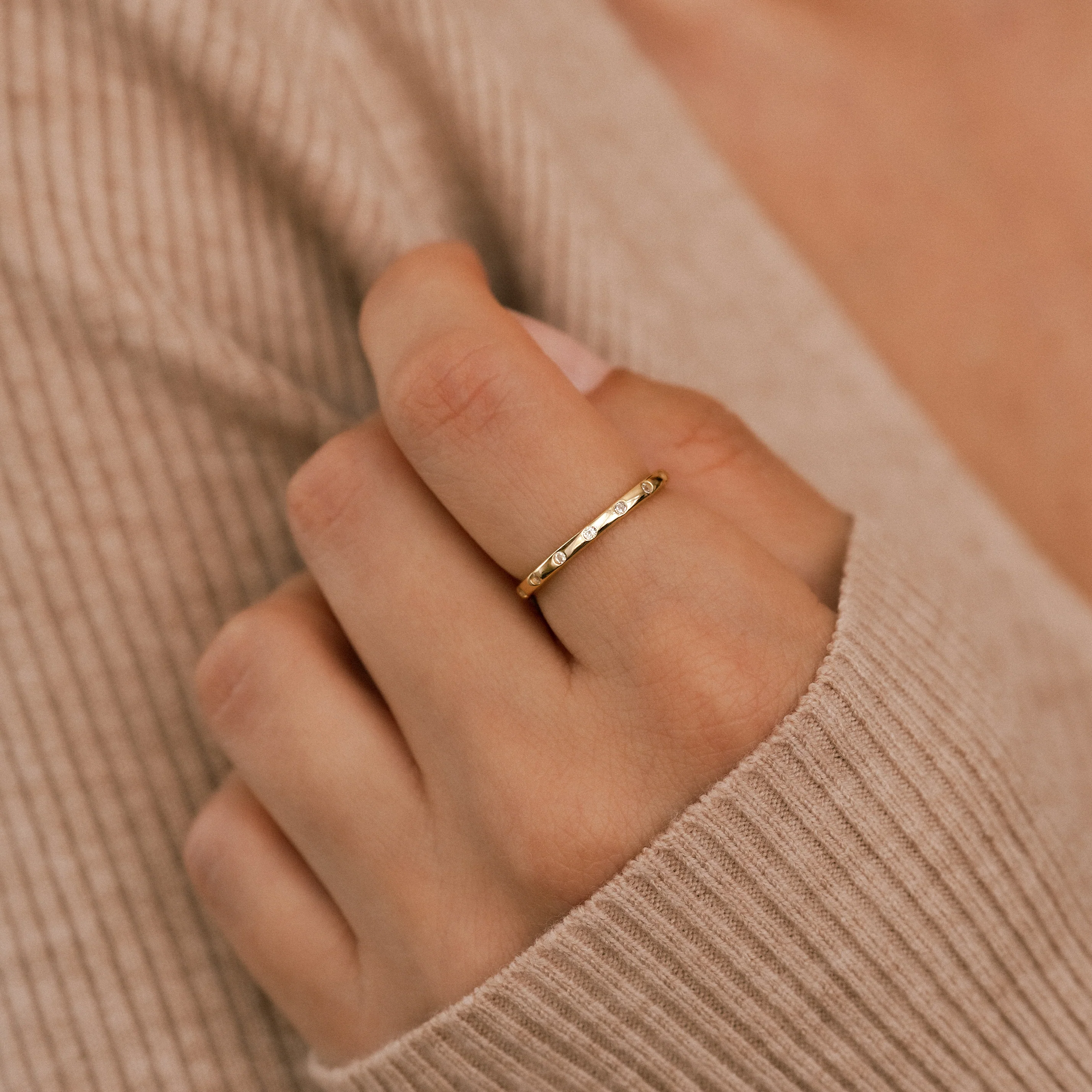 Bezel-Set Tiny Stacking Ring - Image 18