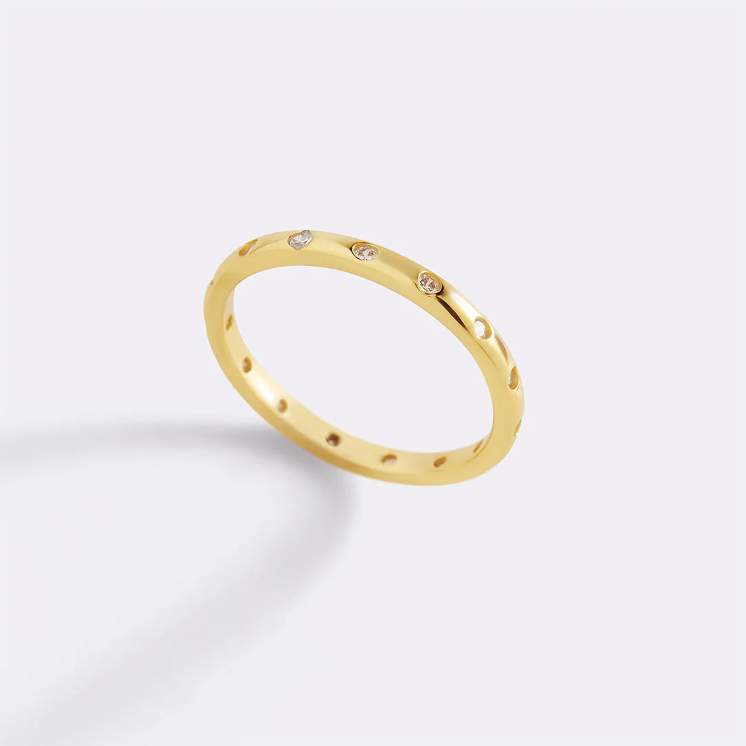 Bezel-Set Tiny Stacking Ring - Image 2