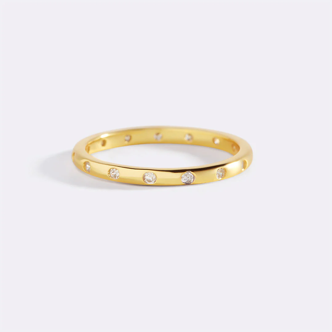 Bezel-Set Tiny Stacking Ring - Image 3