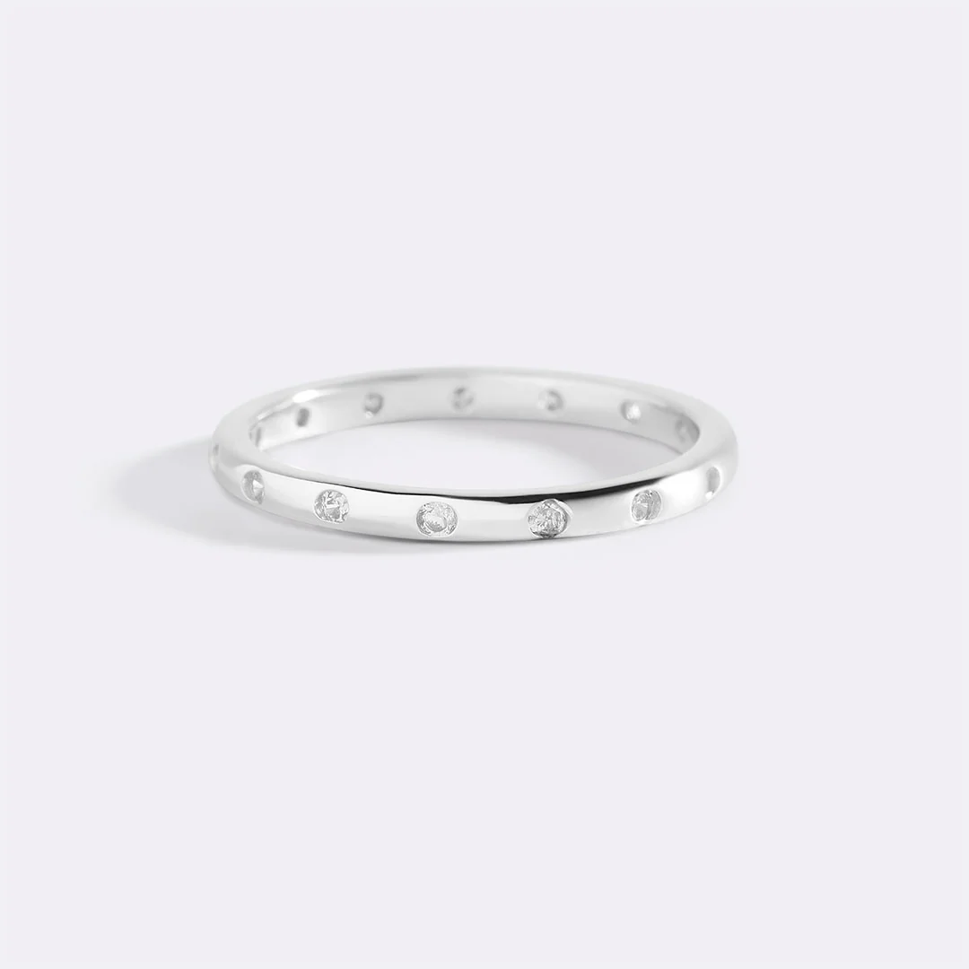 Bezel-Set Tiny Stacking Ring - Image 5